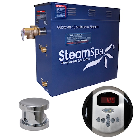 Steamspa Oasis 7.5 KW QuickStart Bath Generator in Polished Chrome OA750CH